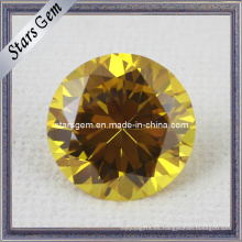AA Brillante forma redonda de oro amarillo CZ piedras preciosas para la joyería